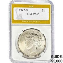 1927-D Peace Dollar PGA MS65  MS65