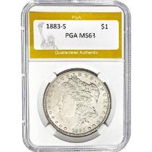 1883-S Morgan Dollar PGA MS63  MS63