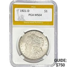 1921-D Morgan Silver Dollar PGA MS64  MS64