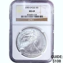 2003 Silver Eagle NGC MS69