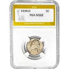 1939-D Jefferson Nickel PGA MS68  MS68