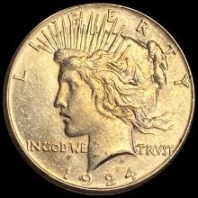 1924-S Silver Peace Dollar ABOUT UNCIRCULATED