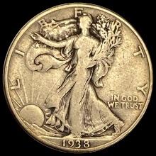1938-D Silver Walking Liberty Half Dollar LIGHTLY CIRCULATED