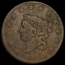 1820 Coronet Head Large Cent LIGHTLY CIRCULATED