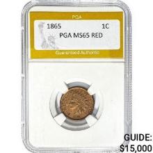 1865 Indian Head Cent PGA MS65 RED  MS65