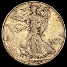 1938-D Silver Half Dollar Walking Liberty LIGHTLY CIRCULATED
