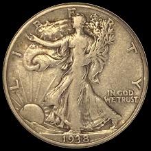 1938-D Silver Walking Liberty Half Dollar LIGHTLY CIRCULATED