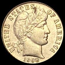1908-O Silver Barber Dime ABOUT UNCIRCULATED