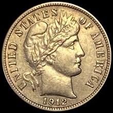 1912-S Silver Barber Dime LIGHTLY CIRCULATED