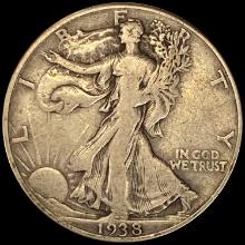 1938-D Silver Walking Liberty Half Dollar NICELY CIRCULATED
