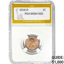 1916-D Lincoln Cent PGA MS64 RED  MS64
