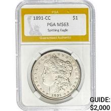 1891-CC Morgan Dollar PGA MS63  MS63
