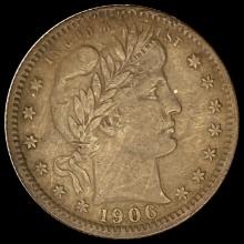 1906 Barber Silver Quarter NEARLY UNCIRCULATED