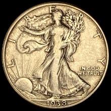 1938-D Silver Walking Liberty Half Dollar LIGHTLY CIRCULATED