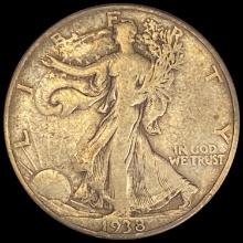 1938-D Silver Half Dollar Walking Liberty CHOICE BU