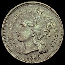 1865 Three-Cent Nickel CLOSELY UNCIRCULATED