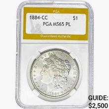1884-CC Morgan Silver Dollar PGA MS65 PL
