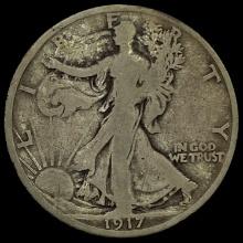 1917-S Walking Liberty Half Dollar LIGHTLY CIRCULATED