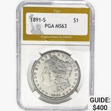 1891-S Morgan Silver Dollar PGA MS63