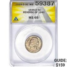 1939-D Jefferson Nickel ANACS M65