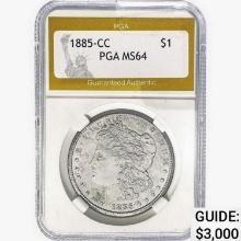 1885-CC Morgan Silver Dollar PGA MS64