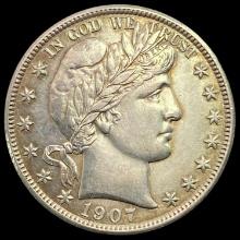 1907-D Barber Half Dollar CHOICE AU