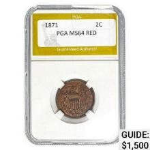 1871 Two Cent Piece PGA MS64