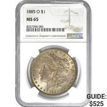 1885-O Morgan Silver Dollar NGC MS65