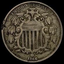 1866 Shield Nickel LIGHTLY CIRCULATED