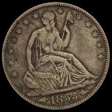 1855 Seated Liberty Half Dollar LIGHTLY CIRCULATED