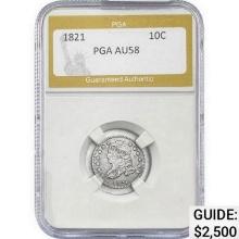 1821 Capped Bust Dime PGA AU58