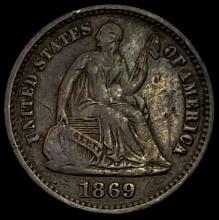 1869-S Seated Liberty Half Dime NEARLY UNCIRCULATED