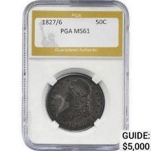 1827/6 Capped Bust Half Dollar PGA MS61