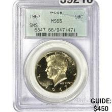 1967 Kennedy Half Dollar PCGS MS66