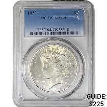 1922 Silver Peace Dollar PCGS MS64