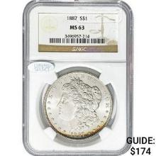1887 Morgan Silver Dollar NGC MS63