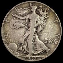1938-D Walking Liberty Half Dollar LIGHTLY CIRCULATED