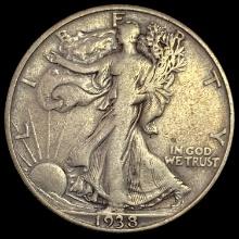 1938-D Walking Liberty Half Dollar LIGHTLY CIRCULATED