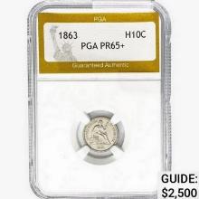 1863 Seated Liberty Half Dime PGA PR65+