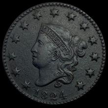 1824 Coronet Head Large Cent CLOSELY UNCIRCULATED