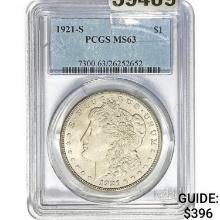 1921-S Morgan Silver Dollar PCGS MS63