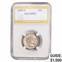 1900-O Barber Quarter PGA MS65  MS65