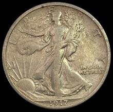 1917-S Walking Liberty Half Dollar LIGHTLY CIRCULATED