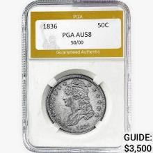 1836 Capped Bust Half Dollar PGA AU58 50/00