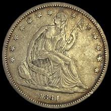 1841 Seated Liberty Half Dollar NEARLY UNCIRCULATED