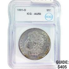 1891-O Morgan Silver Dollar ICG AU58
