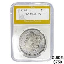 1879-S Morgan Dollar PGA MS65+ PL  MS65+ RED