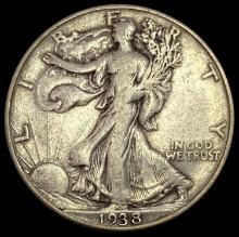 1938-D Walking Liberty Half Dollar LIGHTLY CIRCULATED