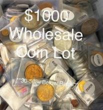 $1000 Wholesale Mixed Coinage Lot