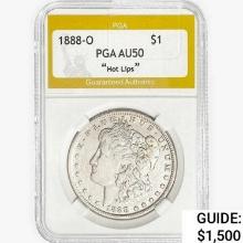 1888-O Morgan Silver Dollar PGA AU50 Hot Lips